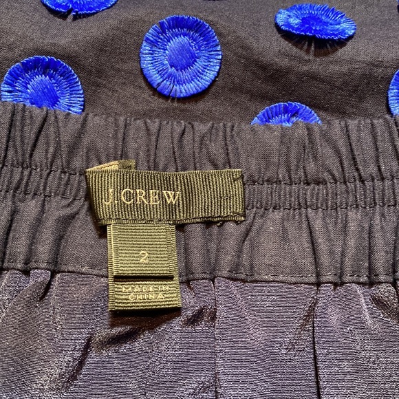 Blue Embroidery Circles on Black Cotton J. Crew w/Pockets Skirt Size 2 28” long - Picture 8 of 12